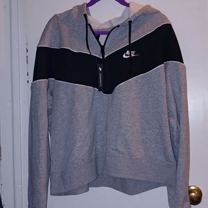 Nike Gray and Black Oversized Hoodie